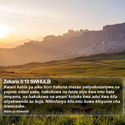 Zekaria 8:10 SWHULB Bible Verse Image