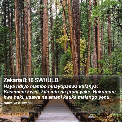 Zekaria 8:16 SWHULB Bible Verse Image