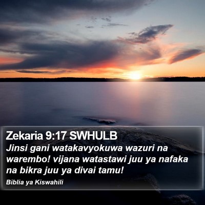 Zekaria 9:17 SWHULB Bible Verse Image