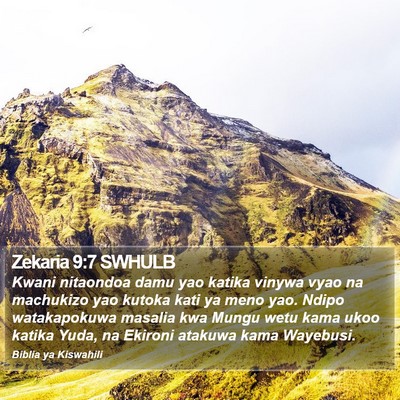 Zekaria 9:7 SWHULB Bible Verse Image