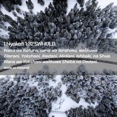 Picture 02 - 1 Nyakati 1:32 SWHULB - Wana wa Ketura, suria wa Ibrahimu, walikuwa - Bible Verse Picture