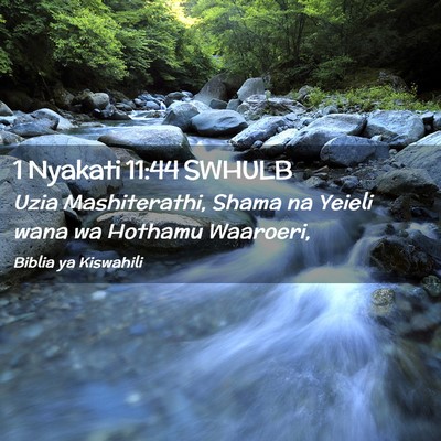 Picture 02 - 1 Nyakati 11:44 SWHULB - Uzia Mashiterathi, Shama na Yeieli wana wa - Bible Verse Picture