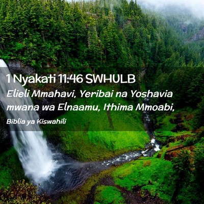 Picture 02 - 1 Nyakati 11:46 SWHULB - Elieli Mmahavi, Yeribai na Yoshavia mwana wa - Bible Verse Picture