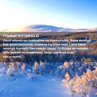 Picture 02 - 1 Nyakati 12:17 SWHULB - Daudi alienda nje kuwasalimu na kuwahutubia: - Bible Verse Picture