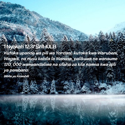 Picture 02 - 1 Nyakati 12:37 SWHULB - Kutoka upande wa pili wa Yordani, kutoka kwa - Bible Verse Picture