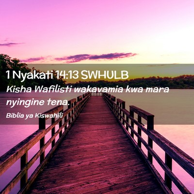 Picture 02 - 1 Nyakati 14:13 SWHULB - Kisha Wafilisti wakavamia kwa mara nyingine - Bible Verse Picture