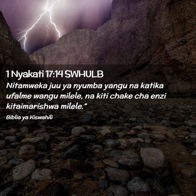 Picture 02 - 1 Nyakati 17:14 SWHULB - Nitamweka juu ya nyumba yangu na katika ufalme - Bible Verse Picture