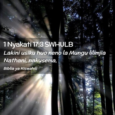 Picture 02 - 1 Nyakati 17:3 SWHULB - Lakini usiku huo neno la Mungu lilimjia Nathani, - Bible Verse Picture