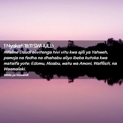 Picture 02 - 1 Nyakati 18:11 SWHULB - Mfalme Daudi alivitenga hivi vitu kwa ajili ya - Bible Verse Picture