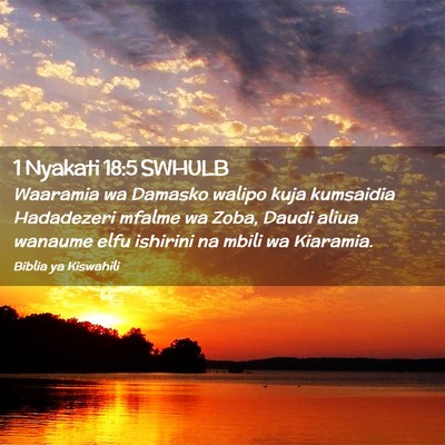 Picture 02 - 1 Nyakati 18:5 SWHULB - Waaramia wa Damasko walipo kuja kumsaidia - Bible Verse Picture