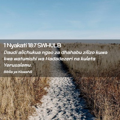 Picture 02 - 1 Nyakati 18:7 SWHULB - Daudi alichukua ngao za dhahabu zilizo kuwa kwa - Bible Verse Picture