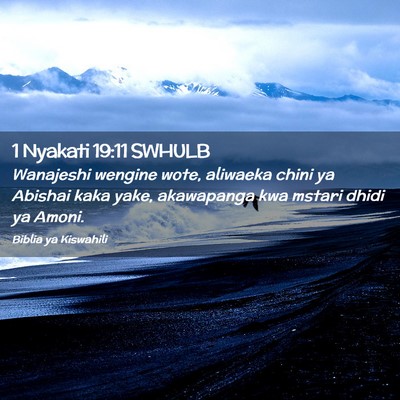 Picture 02 - 1 Nyakati 19:11 SWHULB - Wanajeshi wengine wote, aliwaeka chini ya Abishai - Bible Verse Picture