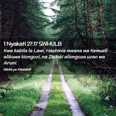 Picture 02 - 1 Nyakati 27:17 SWHULB - Kwa kabila la Lawi, Hashinia mwana wa Kemueli - Bible Verse Picture
