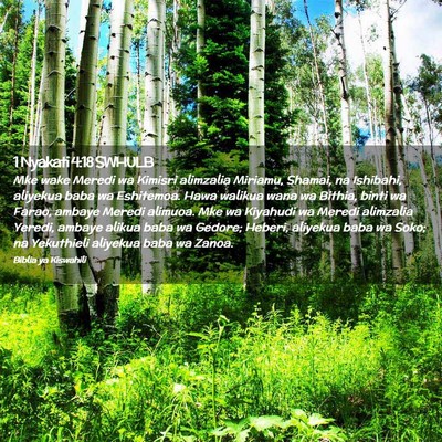 Picture 02 - 1 Nyakati 4:18 SWHULB - Mke wake Meredi wa Kimisri alimzalia Miriamu, - Bible Verse Picture