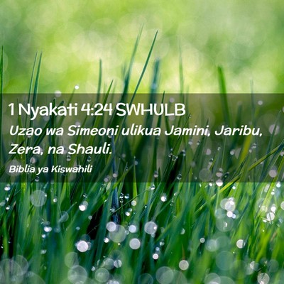 Picture 02 - 1 Nyakati 4:24 SWHULB - Uzao wa Simeoni ulikua Jamini, Jaribu, Zera, na - Bible Verse Picture