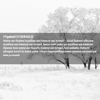 Picture 02 - 1 Nyakati 5:1 SWHULB - Wana wa Rubeni mzaliwa wa kwanza wa Israeli - - Bible Verse Picture