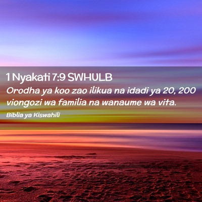 Picture 02 - 1 Nyakati 7:9 SWHULB - Orodha ya koo zao ilikua na idadi ya 20, 200 - Bible Verse Picture