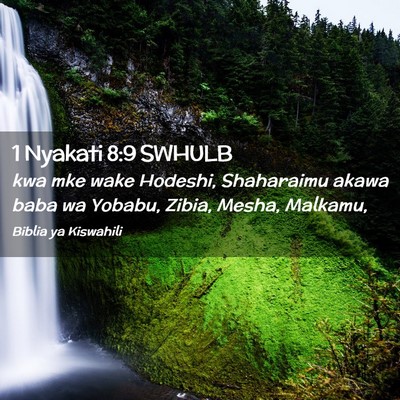 Picture 02 - 1 Nyakati 8:9 SWHULB - kwa mke wake Hodeshi, Shaharaimu akawa baba wa - Bible Verse Picture