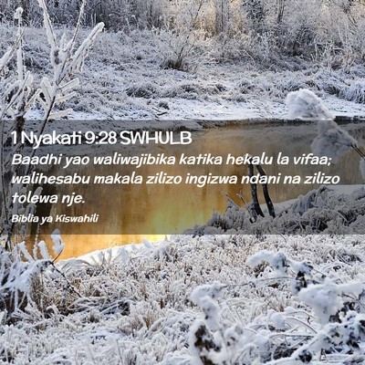 Picture 02 - 1 Nyakati 9:28 SWHULB - Baadhi yao waliwajibika katika hekalu la vifaa; - Bible Verse Picture