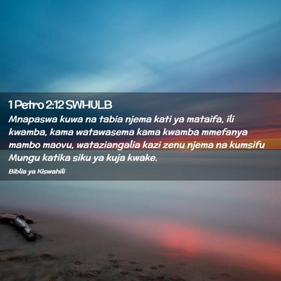 Picture 02 - 1 Petro 2:12 SWHULB - Mnapaswa kuwa na tabia njema kati ya mataifa, ili - Bible Verse Picture