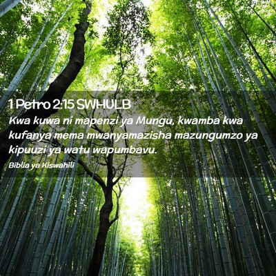 Picture 02 - 1 Petro 2:15 SWHULB - Kwa kuwa ni mapenzi ya Mungu, kwamba kwa kufanya - Bible Verse Picture