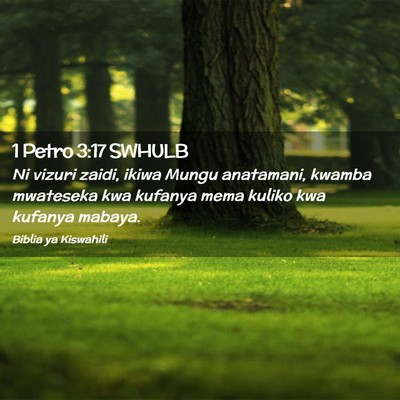 Picture 02 - 1 Petro 3:17 SWHULB - Ni vizuri zaidi, ikiwa Mungu anatamani, kwamba - Bible Verse Picture