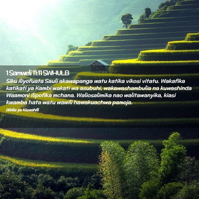 Picture 02 - 1 Samweli 11:11 SWHULB - Siku iliyofuata Sauli akawapanga watu katika - Bible Verse Picture