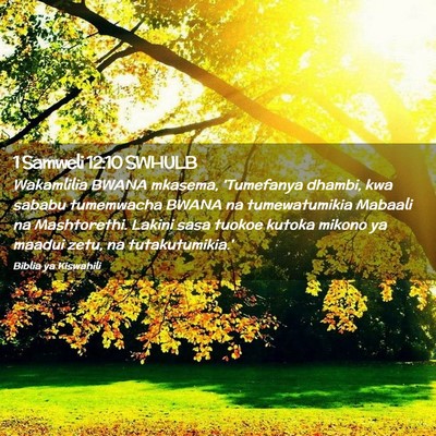 Picture 02 - 1 Samweli 12:10 SWHULB - Wakamlilia BWANA mkasema, 'Tumefanya dhambi, kwa - Bible Verse Picture