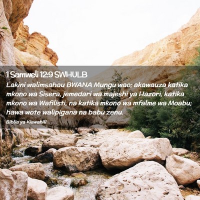 Picture 02 - 1 Samweli 12:9 SWHULB - Lakini walimsahau BWANA Mungu wao; akawauza - Bible Verse Picture