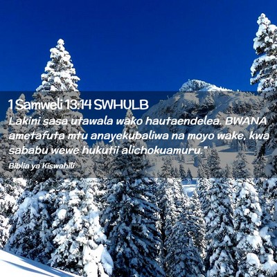 Picture 02 - 1 Samweli 13:14 SWHULB - Lakini sasa utawala wako hautaendelea. BWANA - Bible Verse Picture