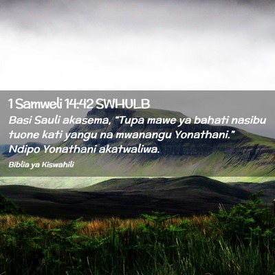 Picture 02 - 1 Samweli 14:42 SWHULB - Basi Sauli akasema, “Tupa mawe ya bahati nasibu - Bible Verse Picture