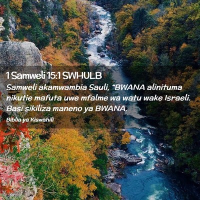 Picture 02 - 1 Samweli 15:1 SWHULB - Samweli akamwambia Sauli, “BWANA alinituma - Bible Verse Picture