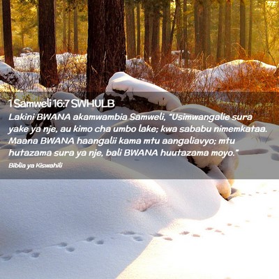 Picture 02 - 1 Samweli 16:7 SWHULB - Lakini BWANA akamwambia Samweli, “Usimwangalie - Bible Verse Picture