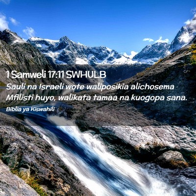Picture 02 - 1 Samweli 17:11 SWHULB - Sauli na Israeli wote waliposikia alichosema - Bible Verse Picture