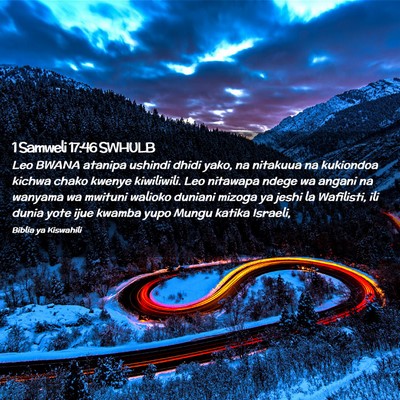 Picture 02 - 1 Samweli 17:46 SWHULB - Leo BWANA atanipa ushindi dhidi yako, na nitakuua - Bible Verse Picture