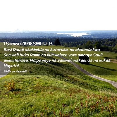 Picture 02 - 1 Samweli 19:18 SWHULB - Basi Daudi akakimbia na kutoroka, na akaenda kwa - Bible Verse Picture