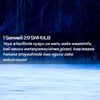 Picture 02 - 1 Samweli 2:9 SWHULB - Yeye atazilinda nyayo za watu wake waaminifu, - Bible Verse Picture