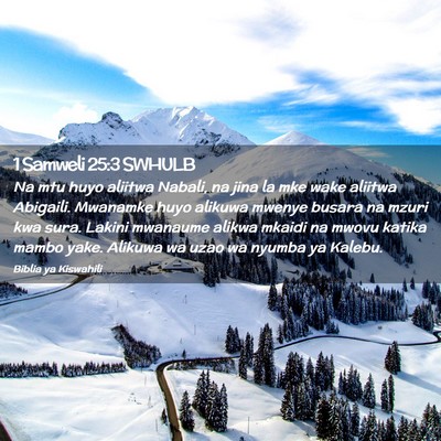 Picture 02 - 1 Samweli 25:3 SWHULB - Na mtu huyo aliitwa Nabali, na jina la mke wake - Bible Verse Picture