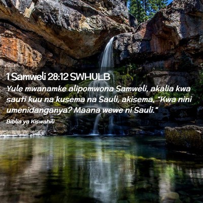 Picture 02 - 1 Samweli 28:12 SWHULB - Yule mwanamke alipomwona Samweli, akalia kwa - Bible Verse Picture