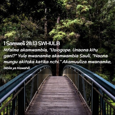 Picture 02 - 1 Samweli 28:13 SWHULB - Mfalme akamwambia, “Usiogope. Unaona kitu - Bible Verse Picture