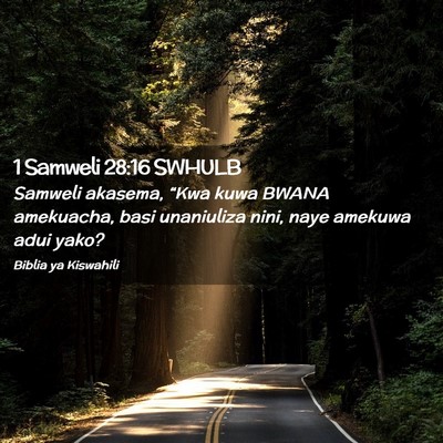 Picture 02 - 1 Samweli 28:16 SWHULB - Samweli akasema, “Kwa kuwa BWANA amekuacha, - Bible Verse Picture
