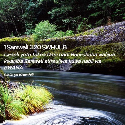 Picture 02 - 1 Samweli 3:20 SWHULB - Israeli yote tokea Dani hadi Beersheba walijua - Bible Verse Picture