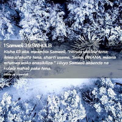 Picture 02 - 1 Samweli 3:9 SWHULB - Kisha Eli aka, mwambia Samweli, “Nenda ukalale - Bible Verse Picture