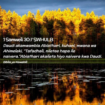 Picture 02 - 1 Samweli 30:7 SWHULB - Daudi akamwambia Abiathari, kuhani, mwana wa - Bible Verse Picture