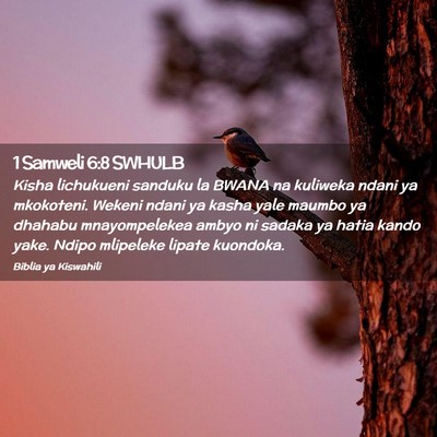 Picture 02 - 1 Samweli 6:8 SWHULB - Kisha lichukueni sanduku la BWANA na kuliweka - Bible Verse Picture