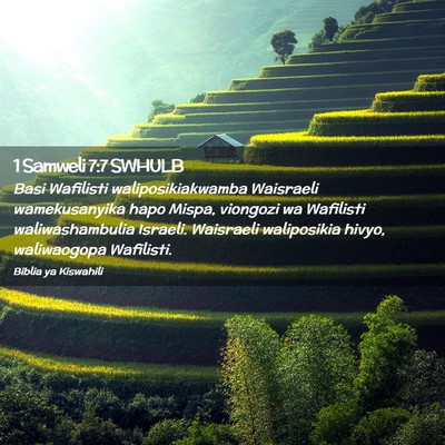 Picture 02 - 1 Samweli 7:7 SWHULB - Basi Wafilisti waliposikiakwamba Waisraeli - Bible Verse Picture