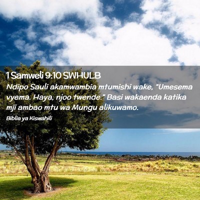 Picture 02 - 1 Samweli 9:10 SWHULB - Ndipo Sauli akamwambia mtumishi wake, “Umesema - Bible Verse Picture