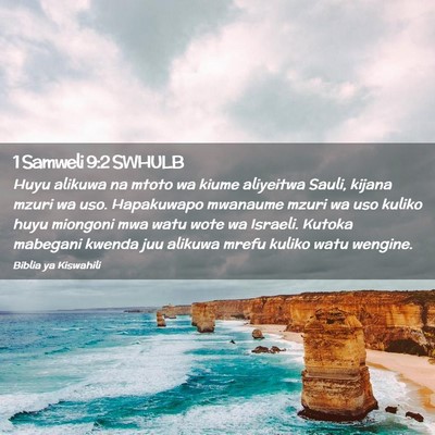 Picture 02 - 1 Samweli 9:2 SWHULB - Huyu alikuwa na mtoto wa kiume aliyeitwa Sauli, - Bible Verse Picture