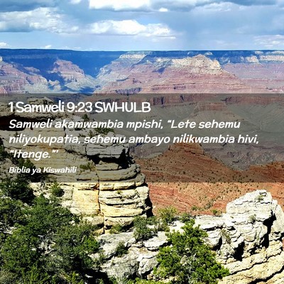Picture 02 - 1 Samweli 9:23 SWHULB - Samweli akamwambia mpishi, “Lete sehemu - Bible Verse Picture