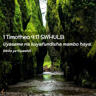 Picture 02 - 1 Timotheo 4:11 SWHULB - Uyaseme na kuyafundisha mambo - Bible Verse Picture
